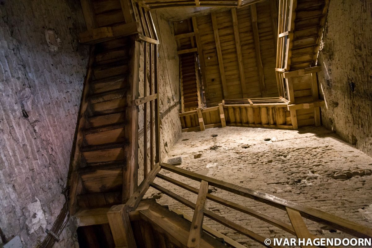 Stairs to the top of the Asinelli Tower, Bologna