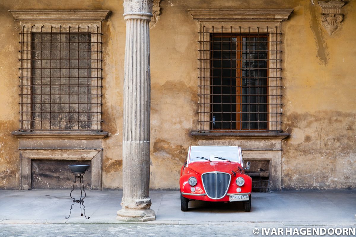 Vintage care inside a courtyard, Bologna