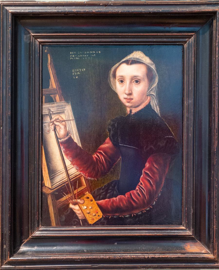 Catharina van Hemessen, Self-Portrait at the Easel (1548)