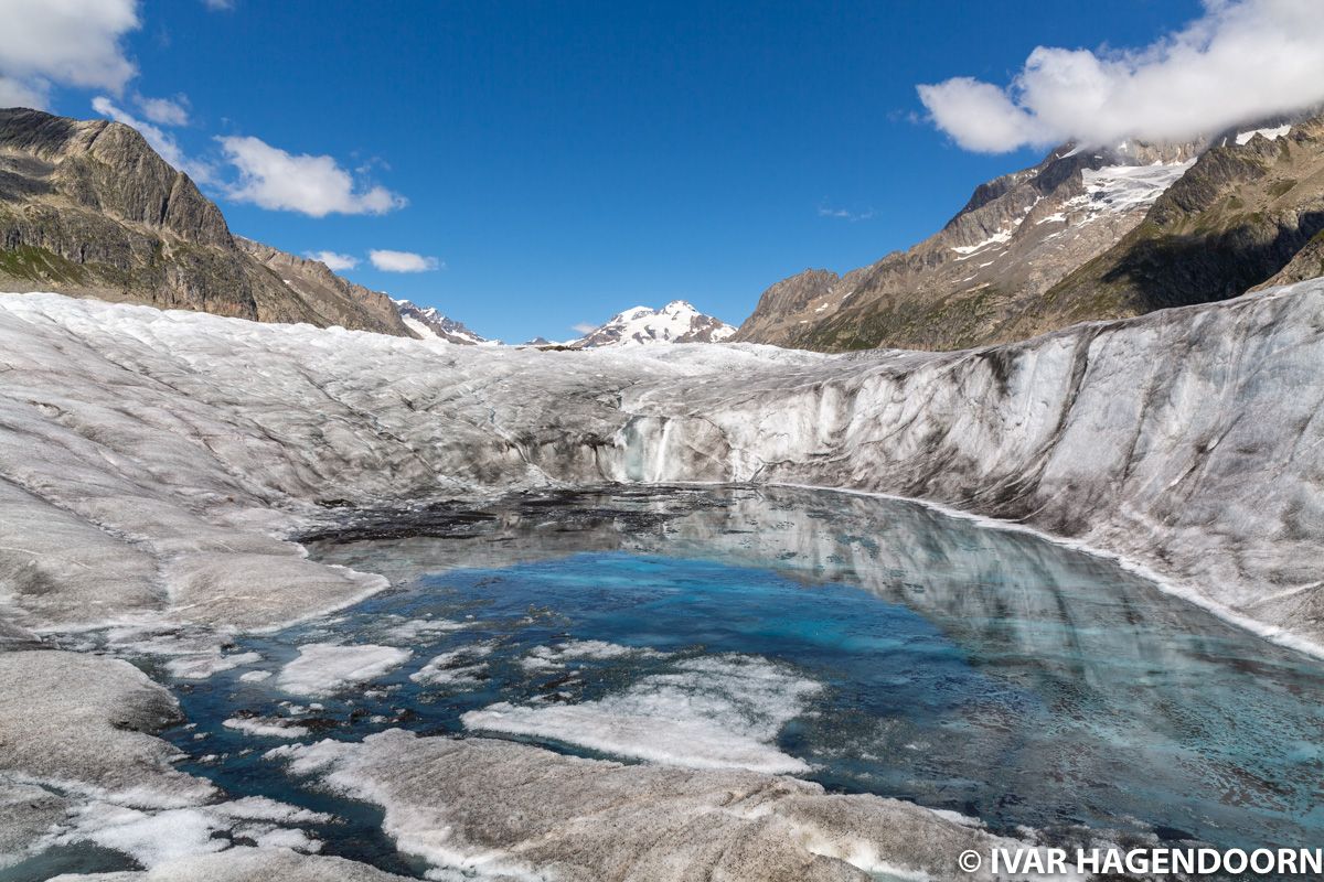 Melt water lake on the Aletschgletscher